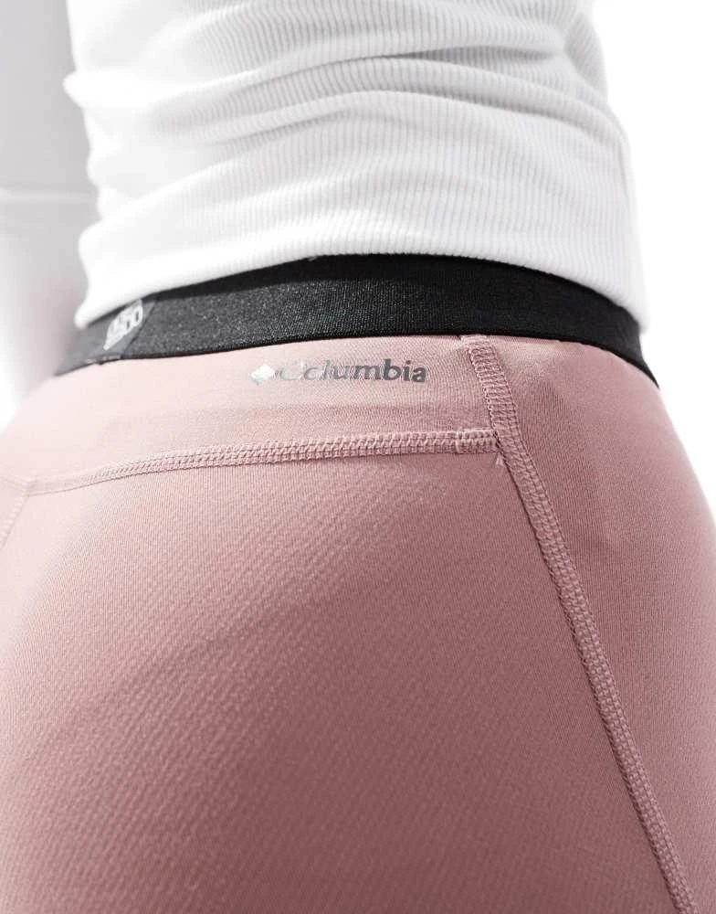 Columbia Columbia Midweight stretch ski baselayer leggings in fig pink 2