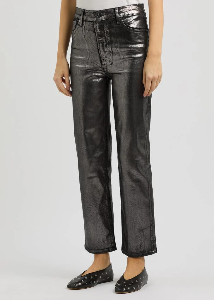 FRAME Le Sleek metallic straight-leg jeans 2