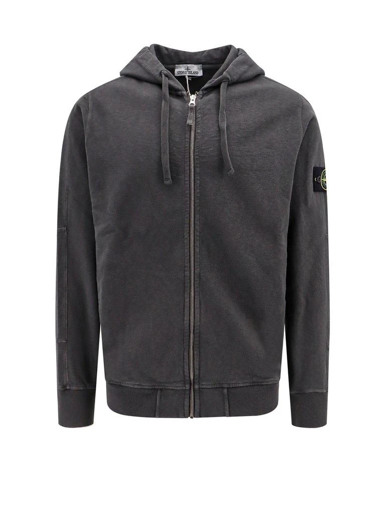 Stone Island Logo Patch Zipped Hoodie 1