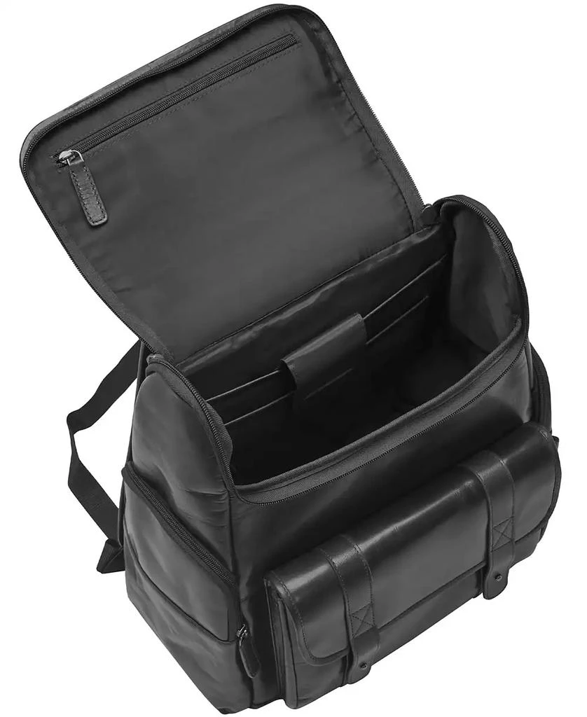 Mancini Leather Goods Men's Buffalo Backpack with Zippered Laptop, Tablet Compartment 4