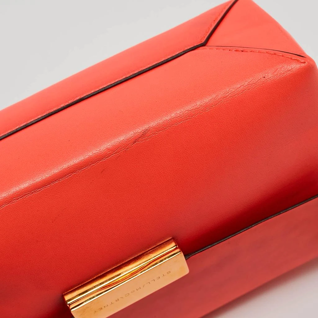 Stella McCartney Stella McCartney Neon Orange Faux Leather Metal Flap Crossbody Bag 10