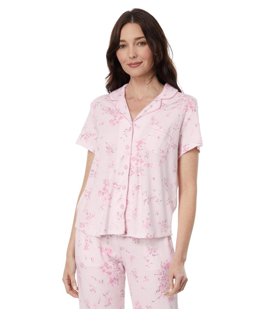 Karen Neuburger Petite Blossom Short Sleeve Printed Girlfriend PJ Set