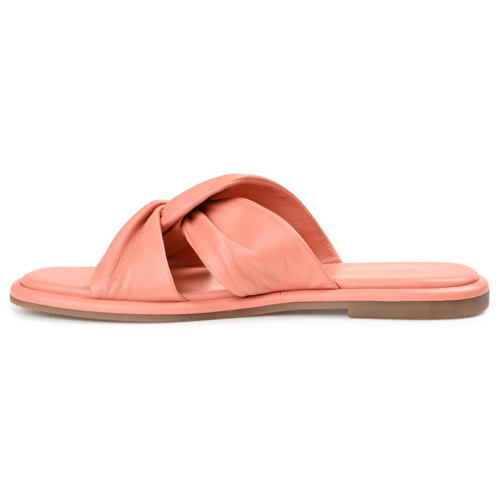 JOURNEE Journee Signature Womens Genuine Leather Kanndice Slip On Slide Sandals