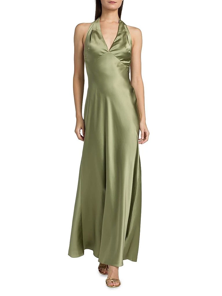 2 piece halter dress Two-Piece Long Jersey Halter Dress With Beaded Bodice main image 1
