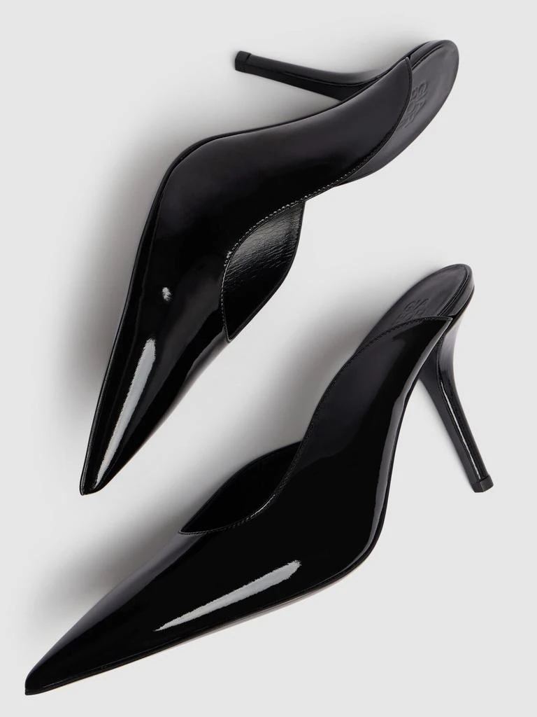 GIA BORGHINI 85mm Abella Patent Faux Leather Mules 2