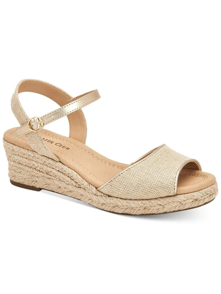 Charter Club Luchia Womens Canvas Buckle Wedge Sandals 1