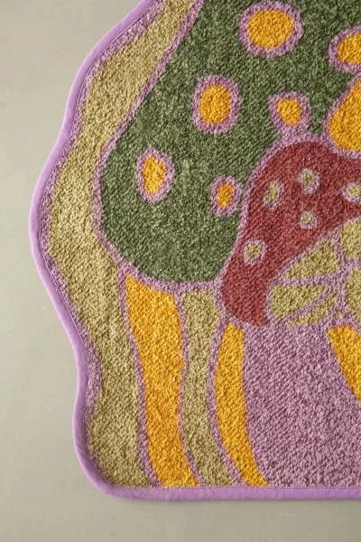 Urban Outfitters Nubby Mushroom Screen Printed Rug 4