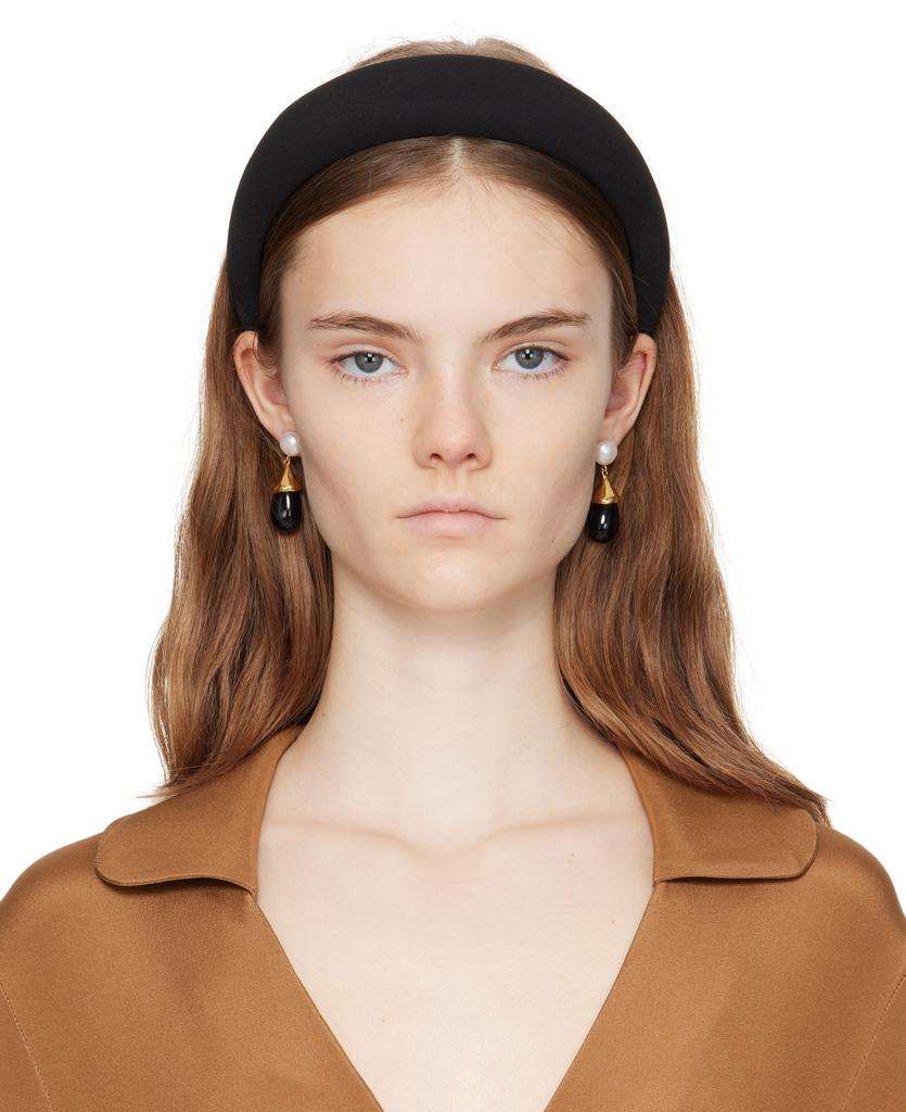 Sophie Buhai Black & Off-White Small Fan Shell Claw Hair