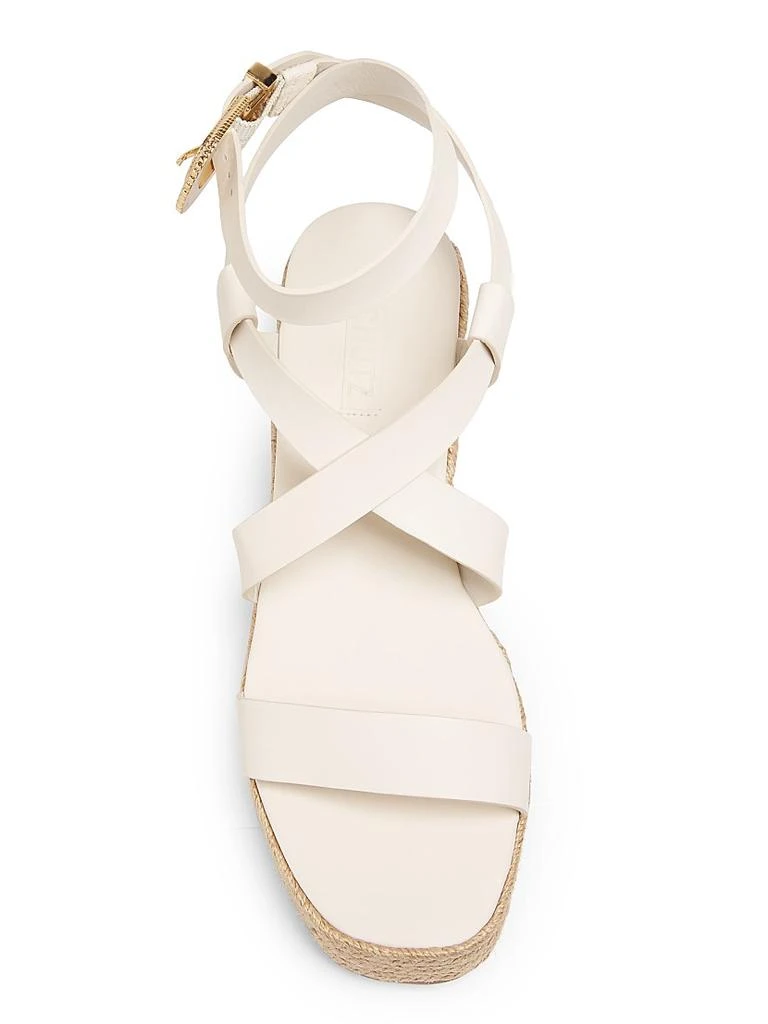 Schutz Harper Leather & Raffia Sandals 4