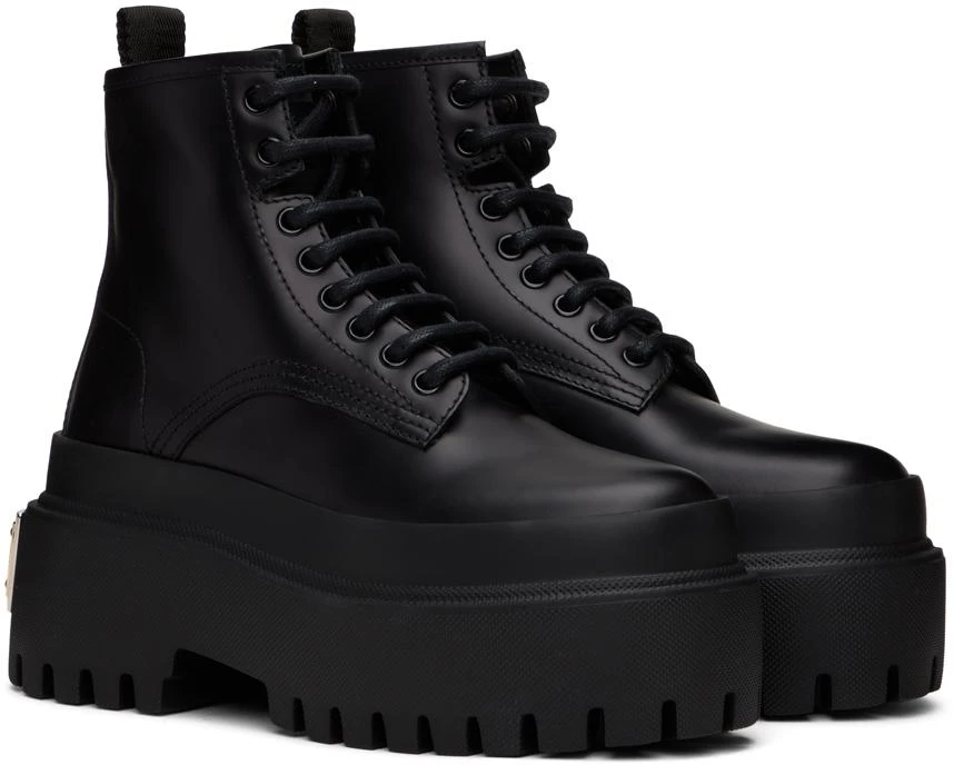 Dolce
Gabbana Black Logo Plaque Boots 4