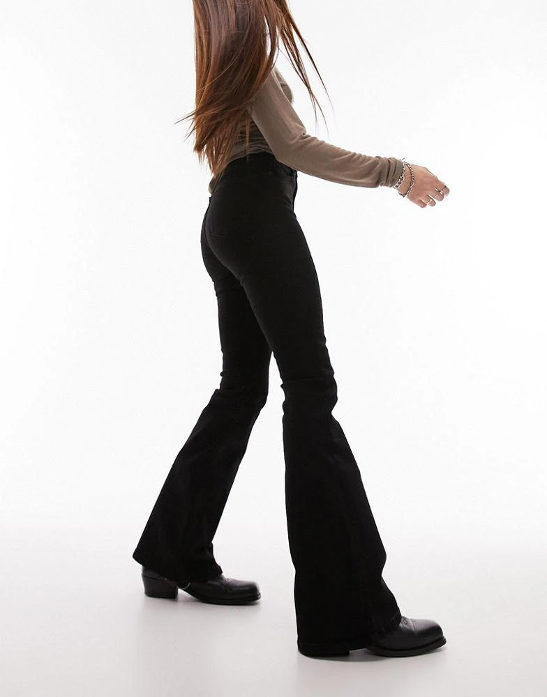 Topshop Topshop high rise Jamie flare jeans in black 4