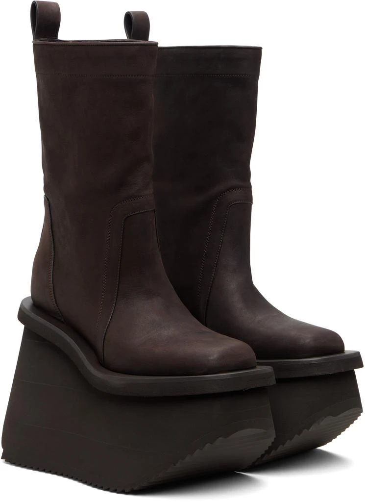 Rick Owens Brown Concordians Factory Boots 4
