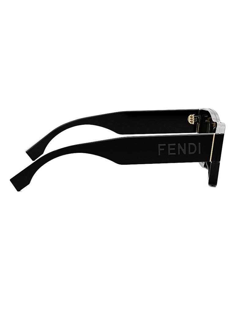 Fendi Signature 53MM Rectangular Sunglasses - Accessories - Free