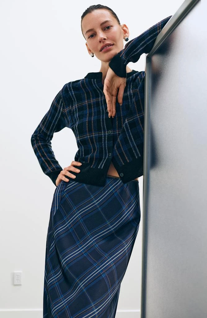 Vince Plaid Satin Slipskirt 8