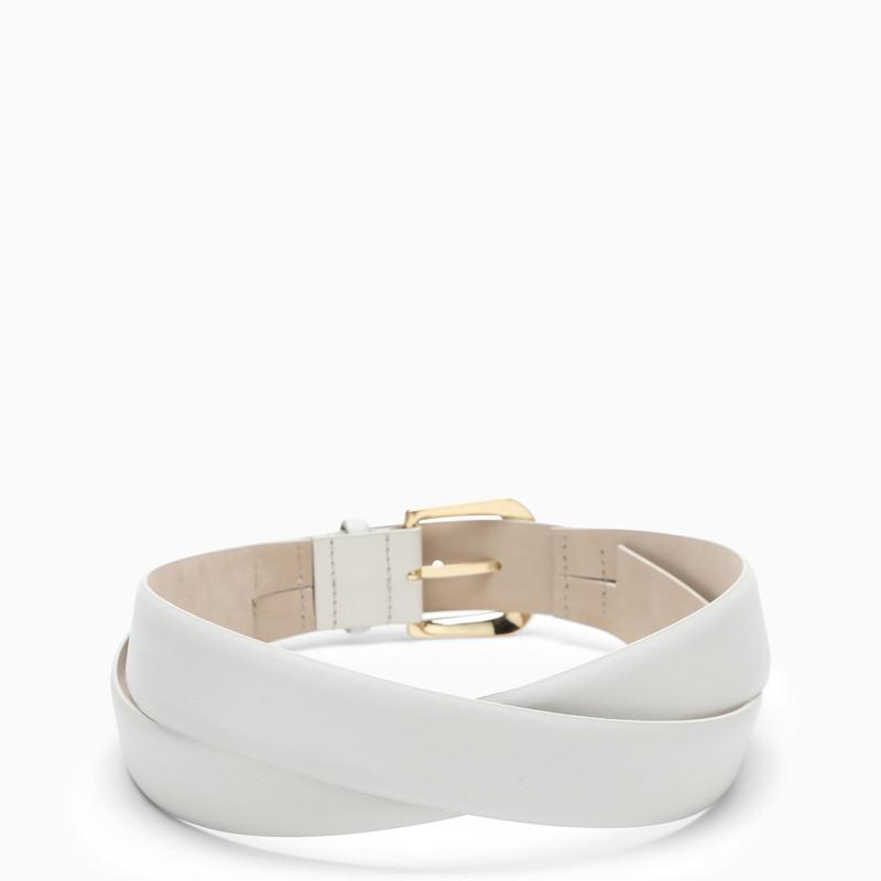 B-Low the Belt White leather Kennedy Corset belt