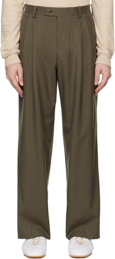 Khaki Super Fine Tropical Wool Trousers – On Sale Now with