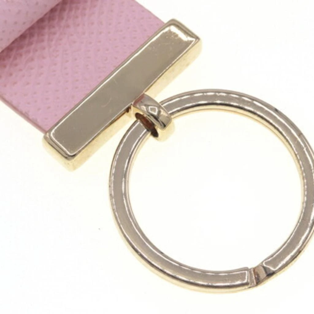 Salvatore Ferragamo gold pink Leather Metal Keyring (Pre-Owned) 3