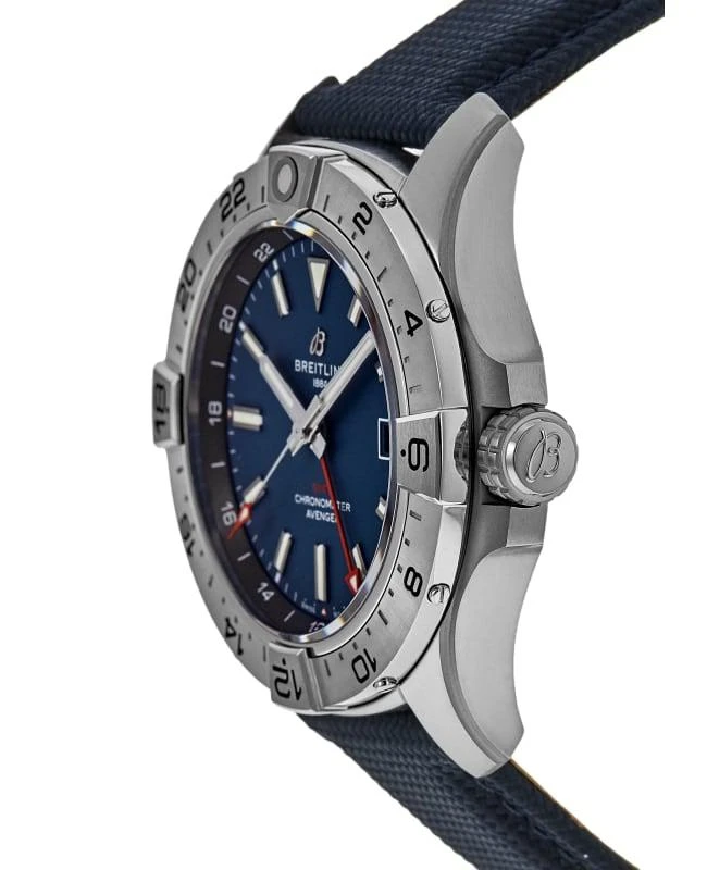 BREITLING Breitling Avenger Automatic GMT 44 Blue Dial Leather Strap Men's Watch A32320101C1X1 3