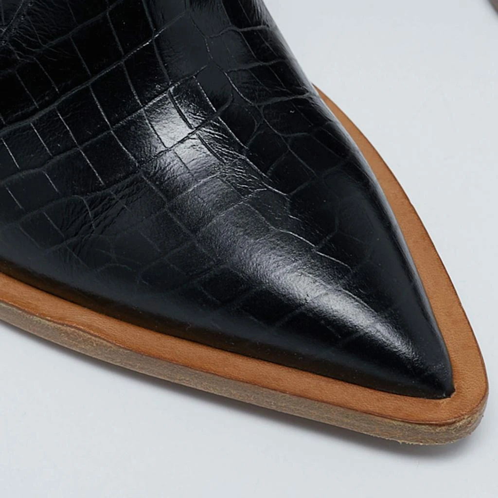 Fendi Fendi Black Croc Embossed Leather Cutwalk Tall Boots Size 36 8