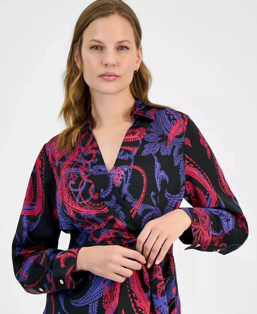 Tahari Women's Printed Faux-Wrap Dress 4