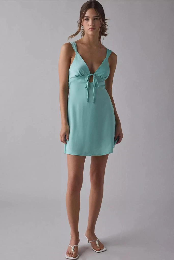 blue leather dresses Simple Prom Dress With Scoop Neck And Cutout Back main image 1