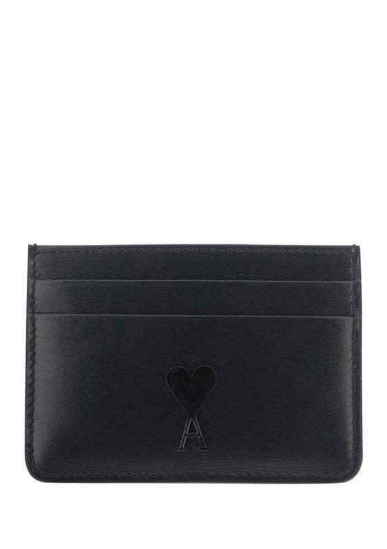 【関税込み】Paris Paris Cardholder - AMI Paris - Leather - K AMI Paris Paris Paris Leather Card Holder | Black | FARFETCH