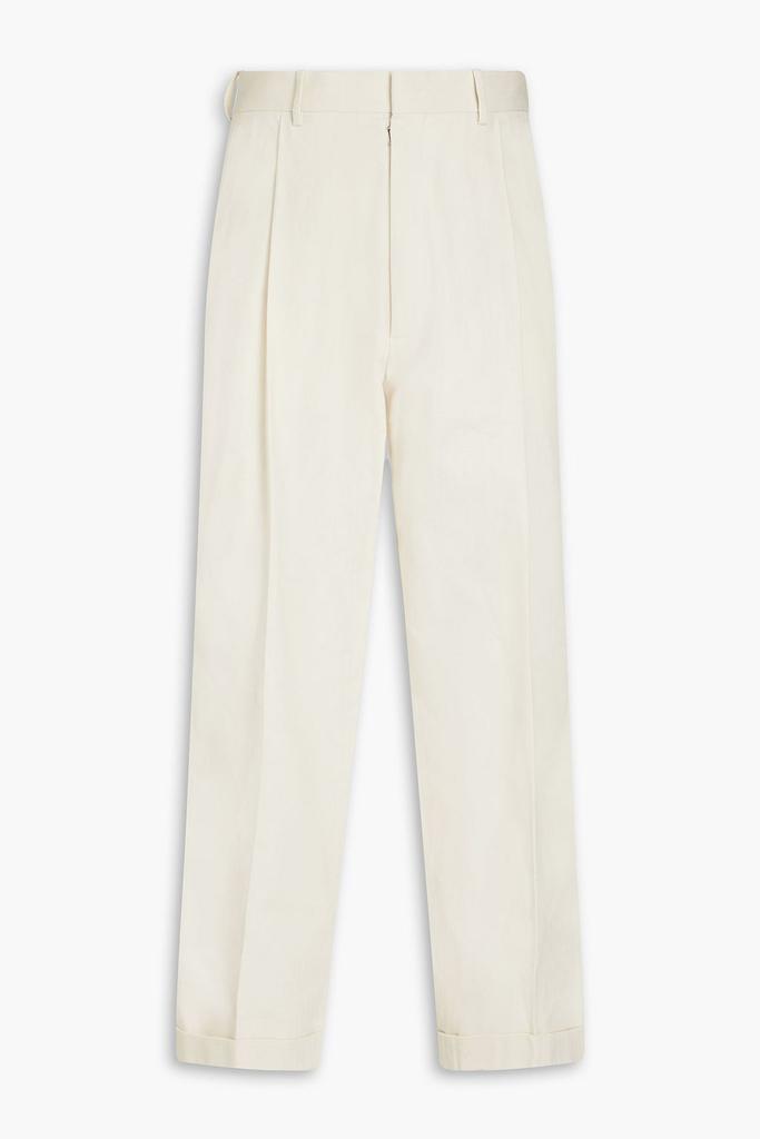 Shop Herringbone cotton-tweed tapered pants on Sale at