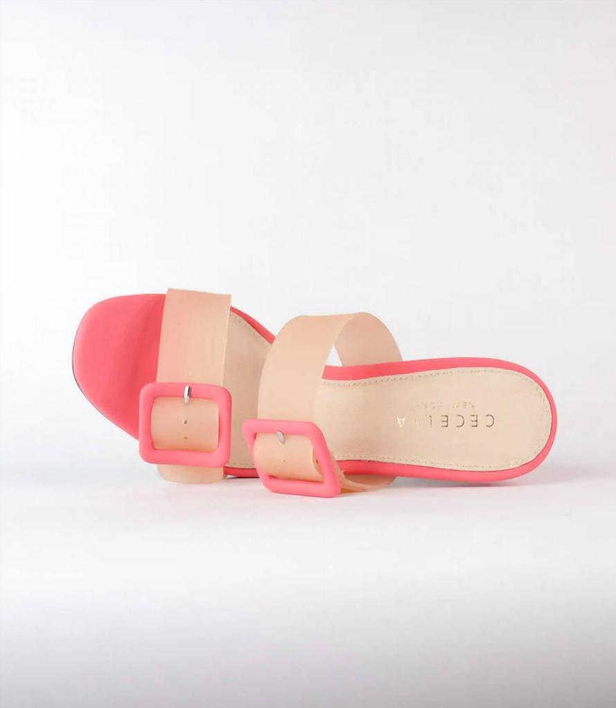 Cecelia New York Vicki Block Heel In Coral Nude