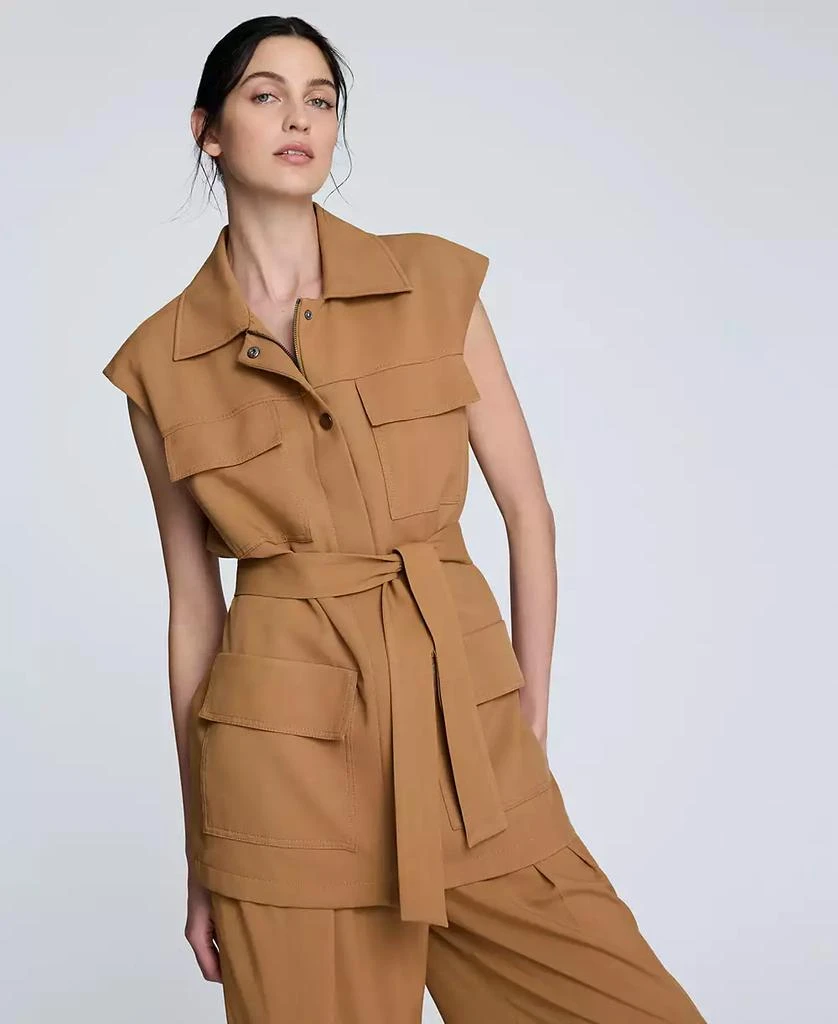 Kenneth Cole Women's Vision Twill Belted Cargo Vest 1