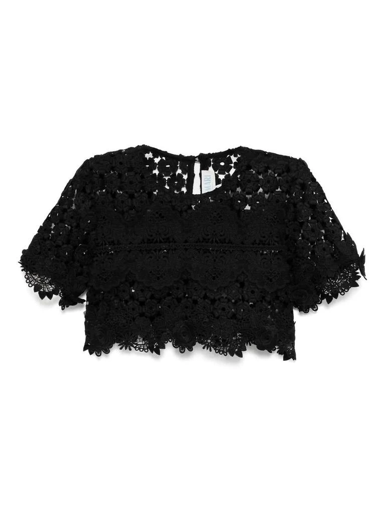 Waimari Women's Jane Lace Short Sleeve Top In Black 1