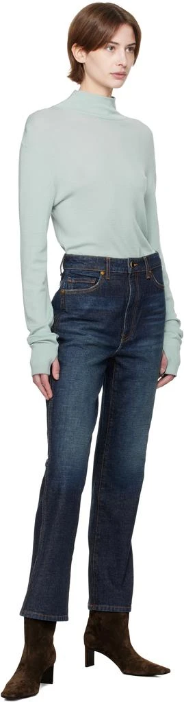 KHAITE Navy Abigail Stretch Jeans 4