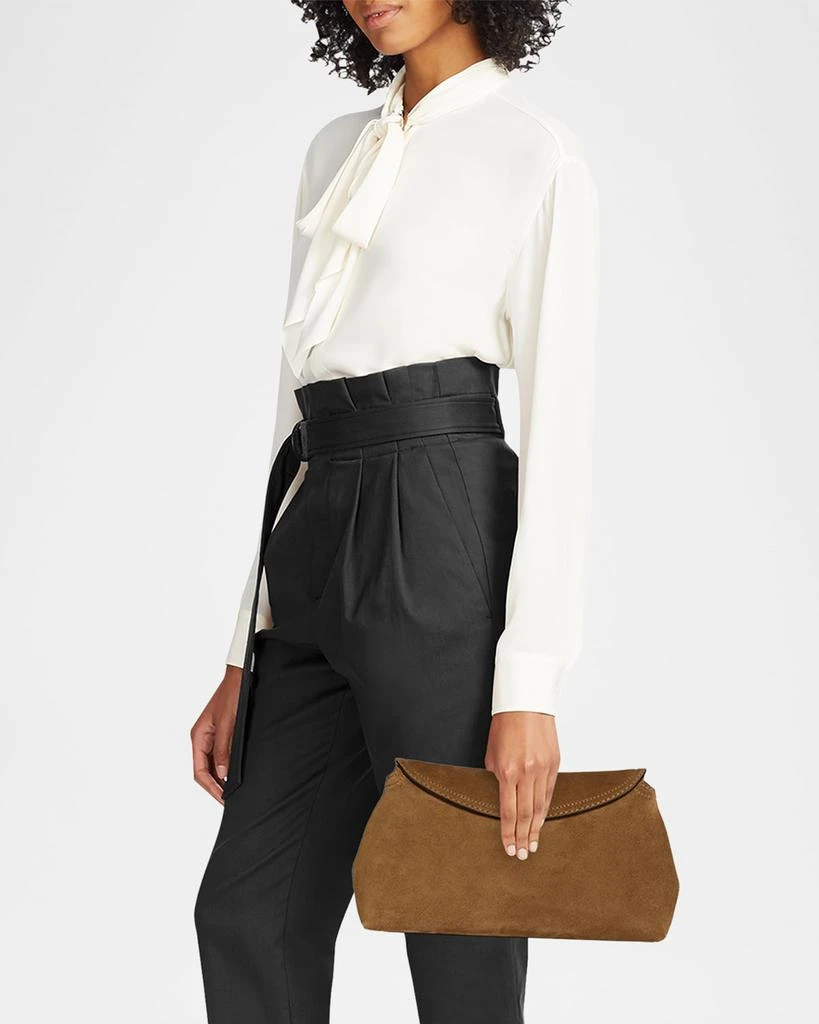 Totême T Lock Suede Clutch Bag 5