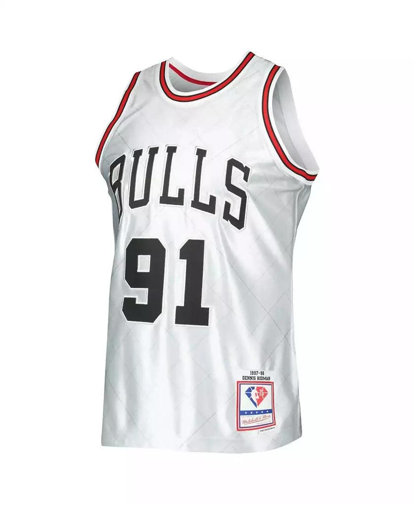 Mitchell & Ness Men's Dennis Rodman Platinum Chicago Bulls 1997-98 Hardwood Classics 75th Anniversary Swingman Jersey 2