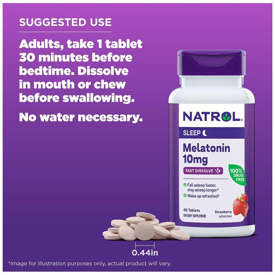 Natrol 10 mg Fast Dissolve Melatonin Tablets Strawberry 7