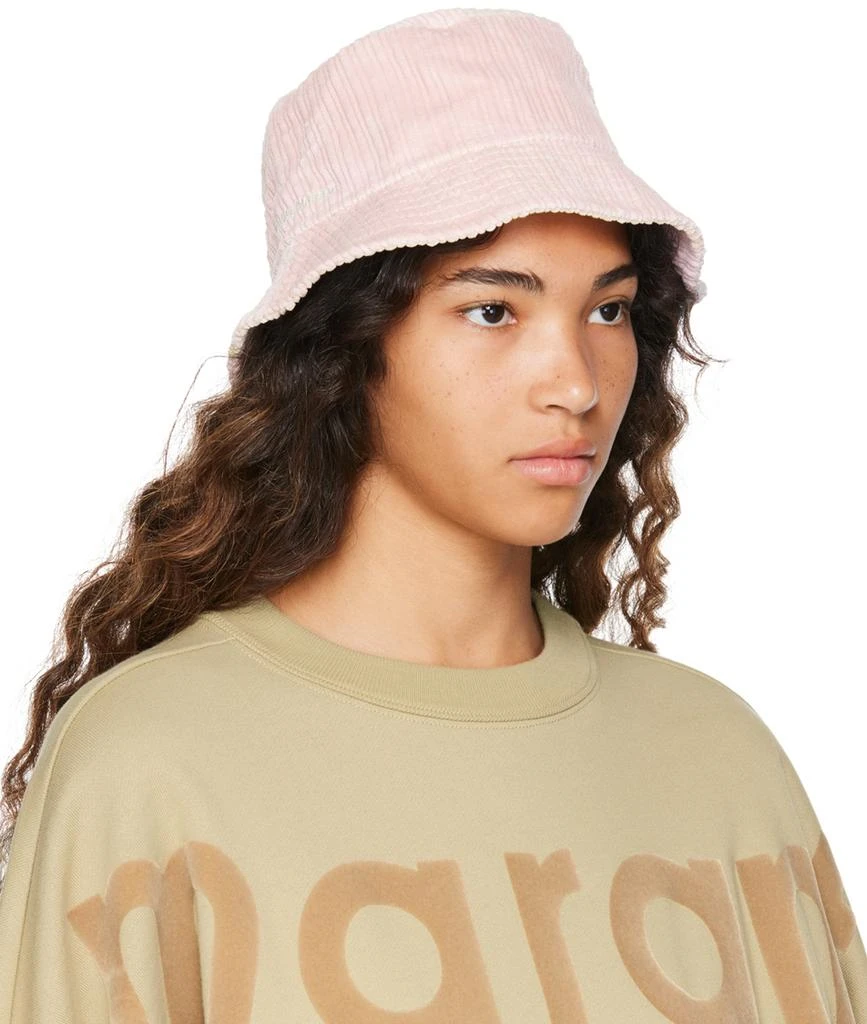 Pink bob hat Isabel Maran Haley metallic leather bucket hat in pink - Isabel Marant  main image 2