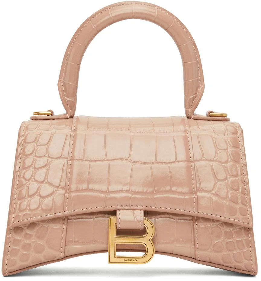 Balenciaga Beige Croc XS Hourglass Bag 2