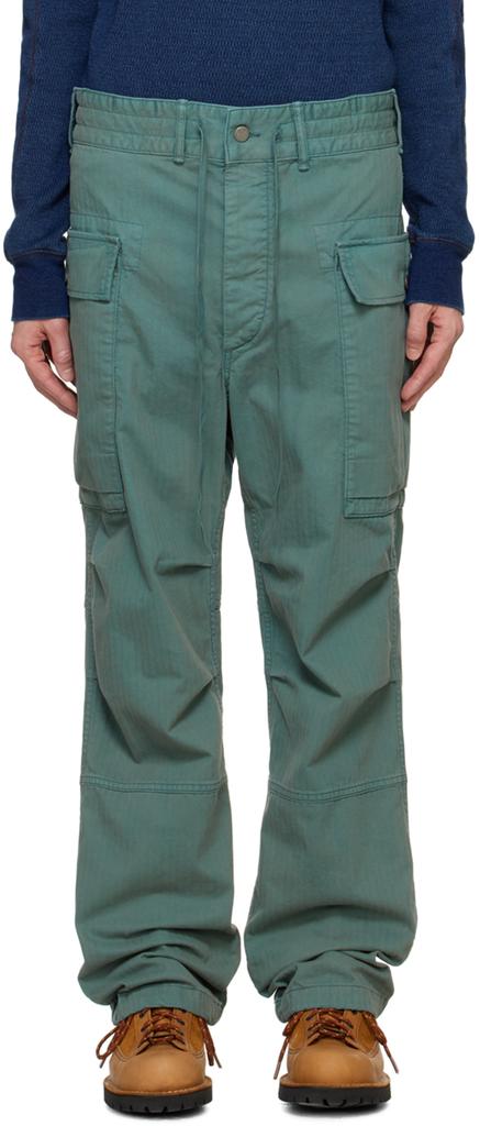 RRL Blue Herringbone Twill Cargo Pants