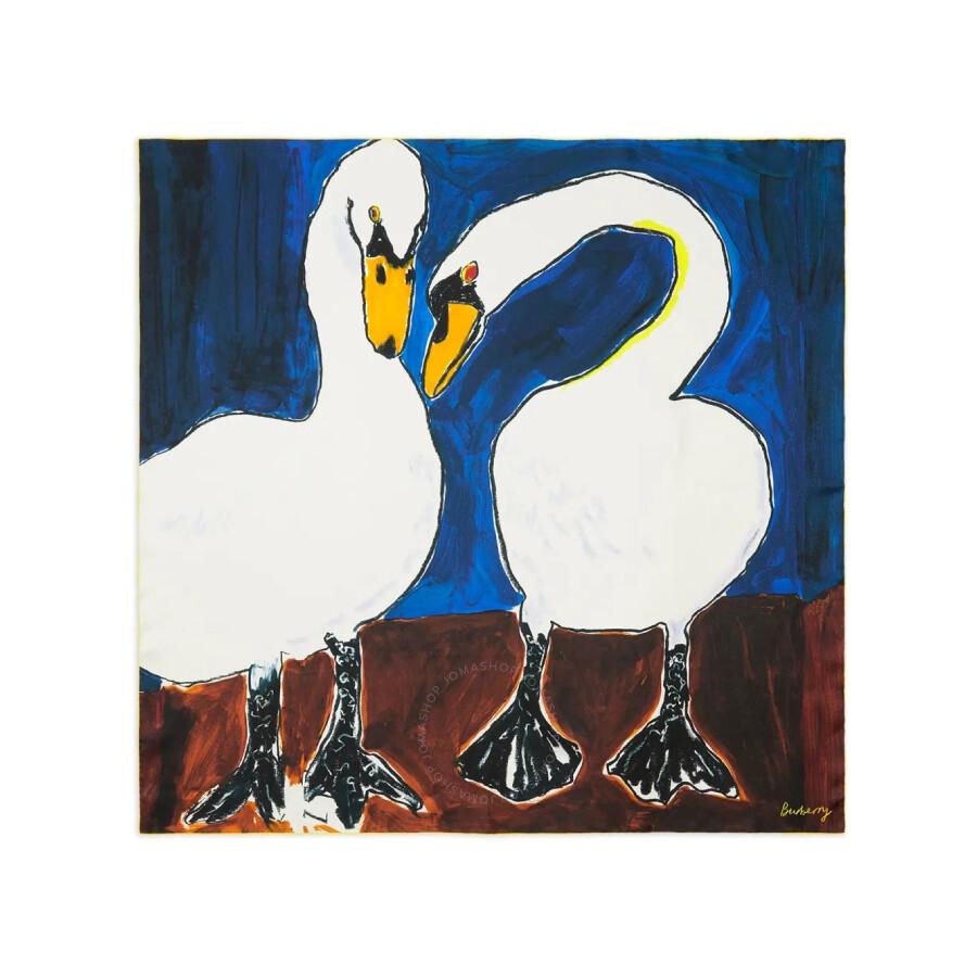 Burberry Silk Swan Print Scarf
