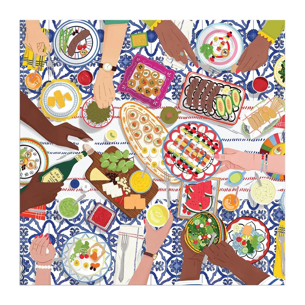 Galison Galison Gather Together – 500 Piece Puzzle Fun and Challenging Activity with Bright and Bold Artwork of Mediterranean Vignette of Friends and Family for Adults and Families 7
