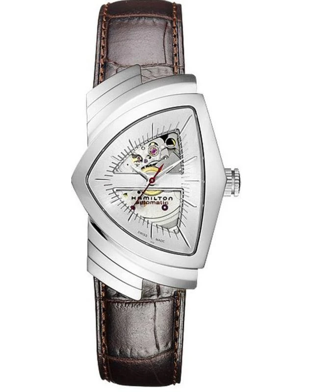 Hamilton Hamilton Ventura Automatic Silver Dial Leather Strap Women's Watch H24515551 1