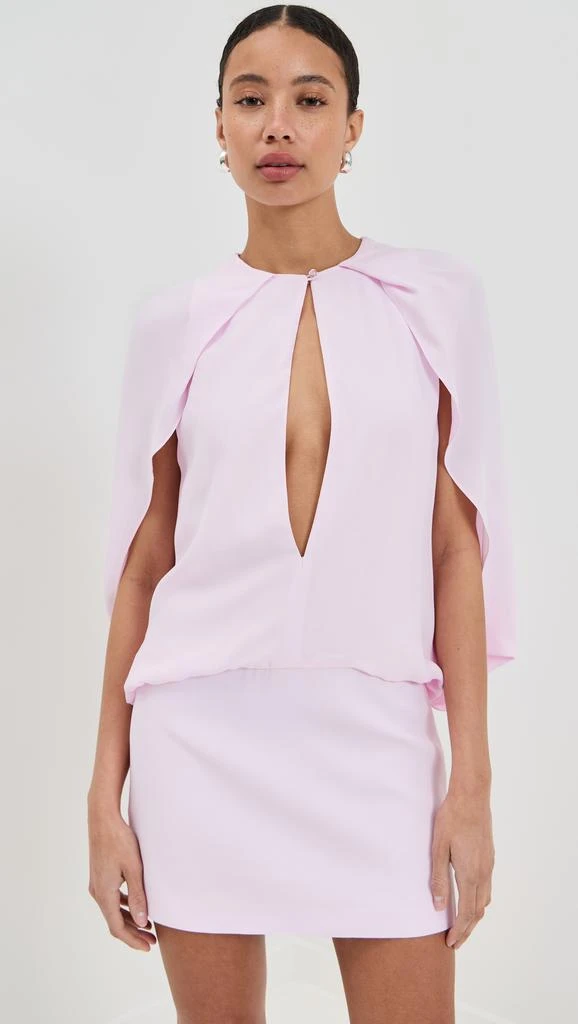 Brandon Maxwell The Edith Deep V Cape Mini Dress 6