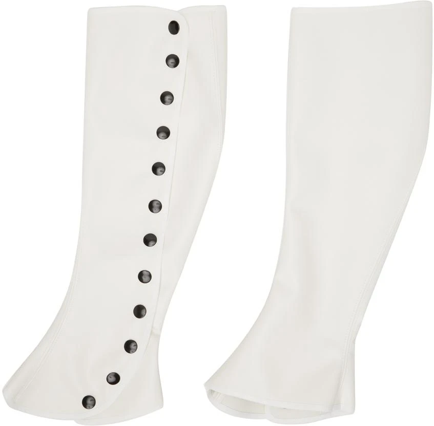 Nicklas Skovgaard White Gwen Spats Faux-Leather Leg Warmers 2