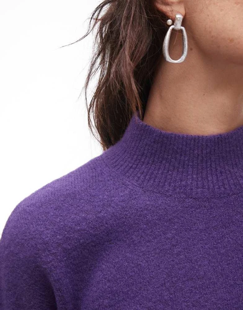 & Other Stories & Other Stories mock neck jumper in purple 3