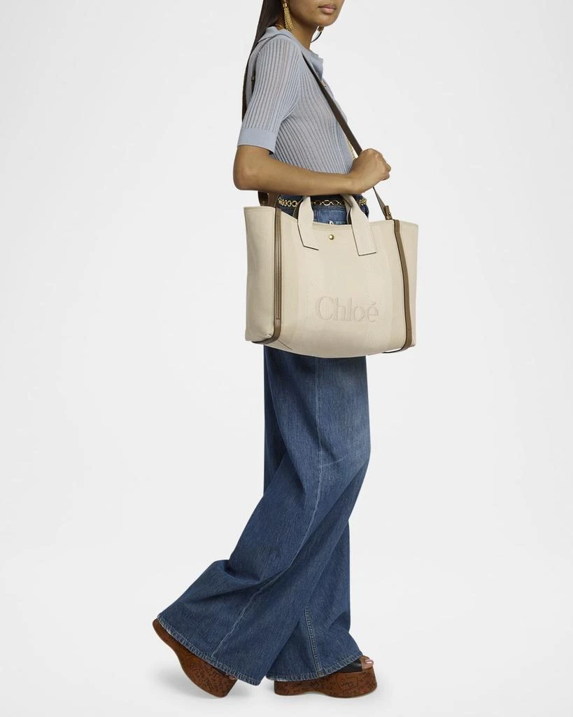 Chloé Large Carry Tote Bag in Jacquard Canvas 5
