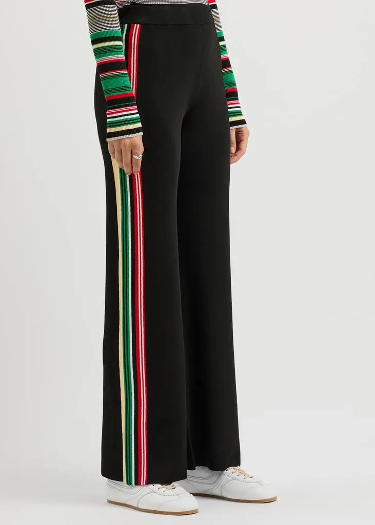 RABANNE Striped stretch-knit trousers 2