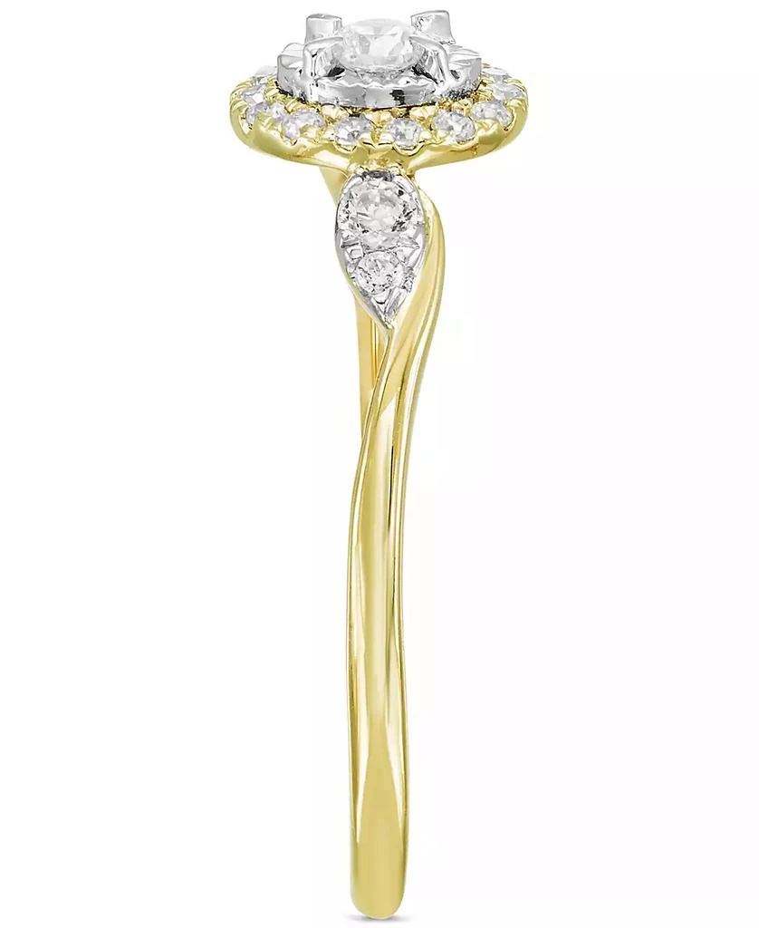 Macy
s Diamond Halo Swirl Engagement Ring (1/4 ct. t.w.) in 14k Two-Tone Gold 4