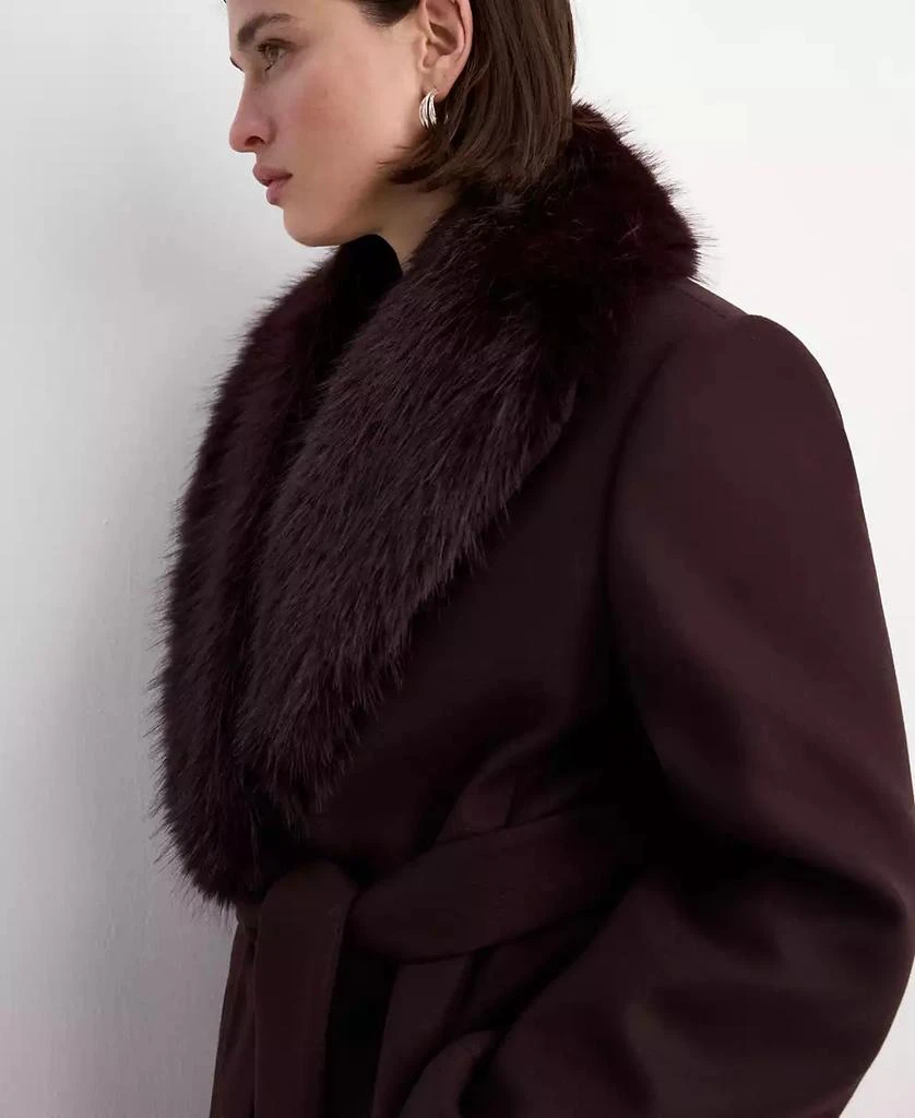 Mango Women
s Fur Collar Manteco Wool Coat 4