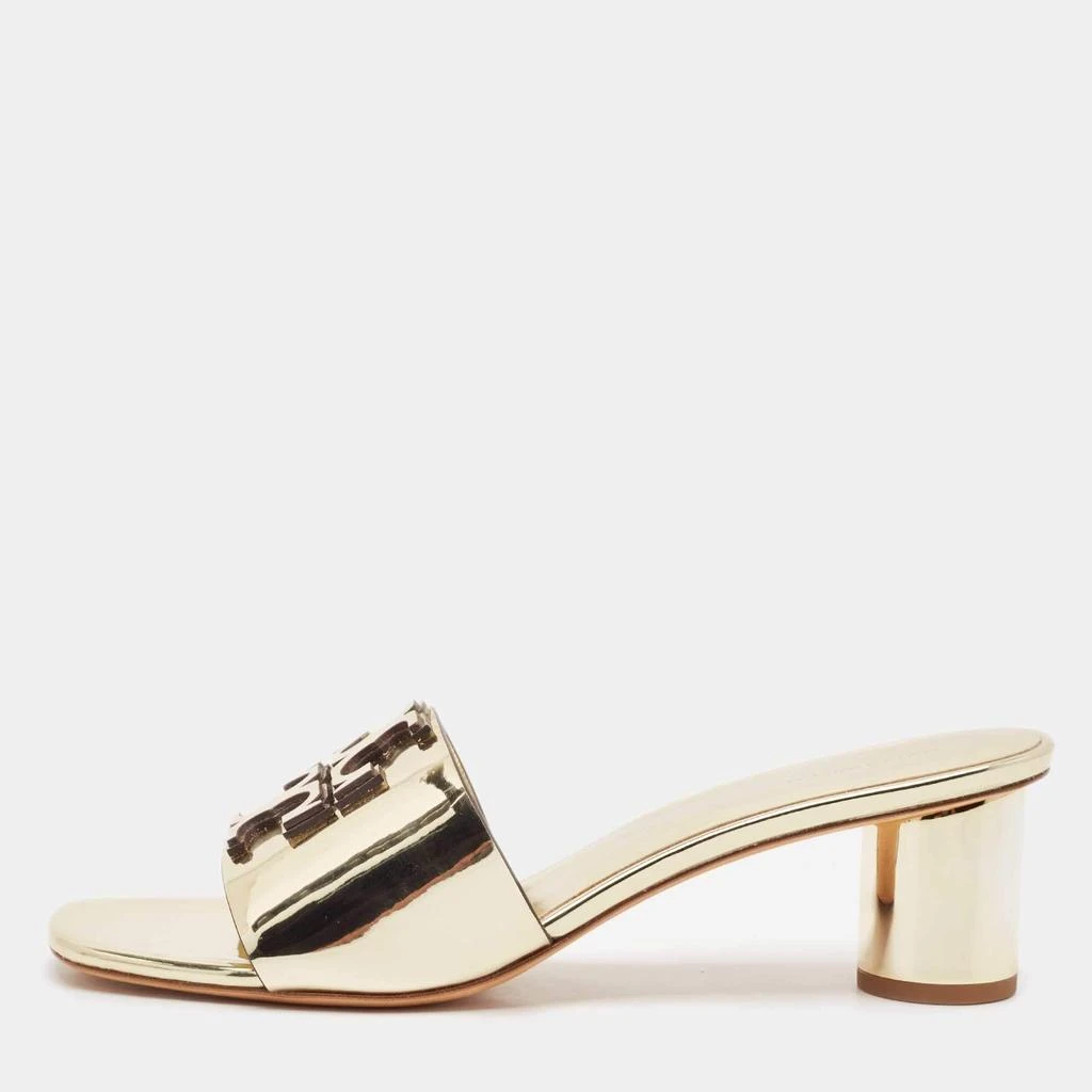 Tory Burch Tory Burch Gold Patent Leather Ines Slide Sandals Size 40.5 1