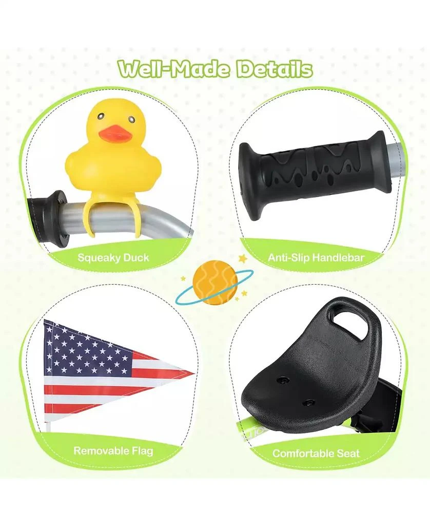 Mecale Toddler Tricycle with 3-Position Seat and Storage Basket for Kids 5