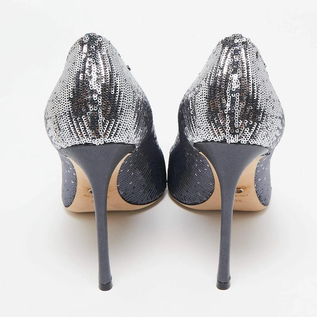 Dior Dior Metallic Navy Blue Sequin Pointed Toe Pumps Size 39.5 5